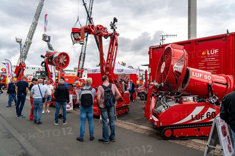 Turbo extinguishers, vehicles, equipment, outdoor area at the Interschutz 2022 trade fair in Hanover, the world's largest trade fair for fire, rescue and disaster control technology, over 1300 exhibitors from 50 countries, disaster control