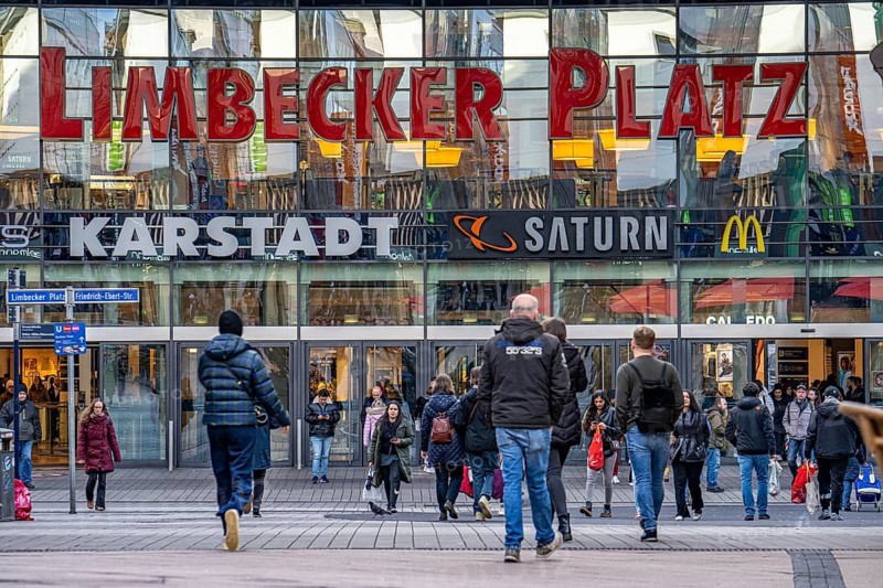 Galeria Kaufhof department stores' in Essen city centre, in the Limbecker Platz shopping centre, is affected by the department stores' group's closure plans and is due to close at the end of January 2024, North Rhine-Westphalia, Germany, Europe