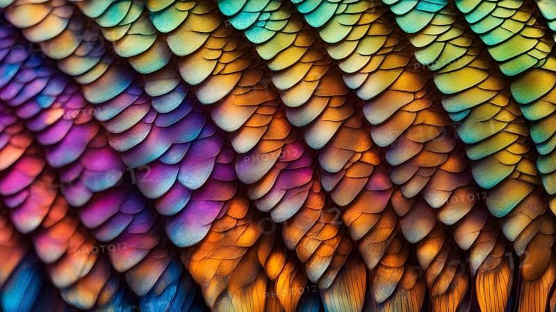 Vibrant butterfly wing with iridescent scales and network of veins, AI generated