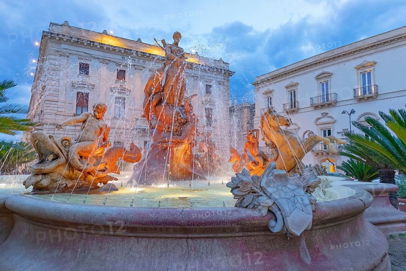 Diana fountain, Ortygia, Syracuse, Sicily, Italy, Europe