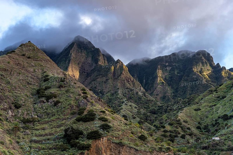 Landscape in the valley of Hermigua, La Gomera, Canary Islands, Spain, Europe