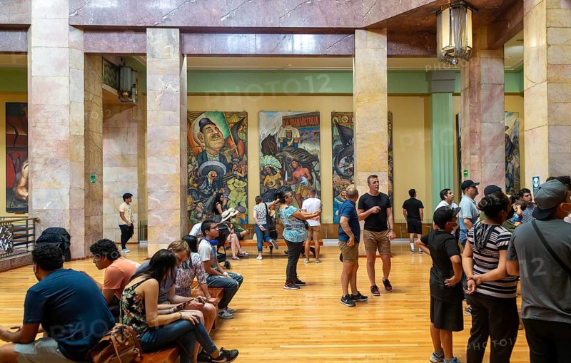 'Carnival de la Vida Mexicana' 1936 mural by Diego Rivera inside Palacio de Bellas Artes, Palace of Fine Arts, Mexico City, Mexico, Central America