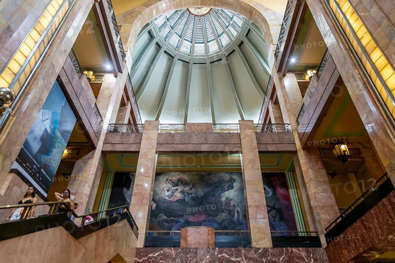 Art Nouveau architecture interior of Palacio de Bellas Artes, Palace of Fine Arts, Mexico City, Mexico, Central America