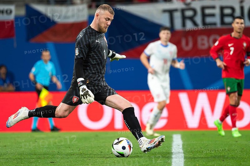 LEIPZIG, GERMANY - JUNE 18, 2024: Euro 2024 Groupe F match Portugal vs Czechia 2:1. Goalkeeper Jindrich Stanek.