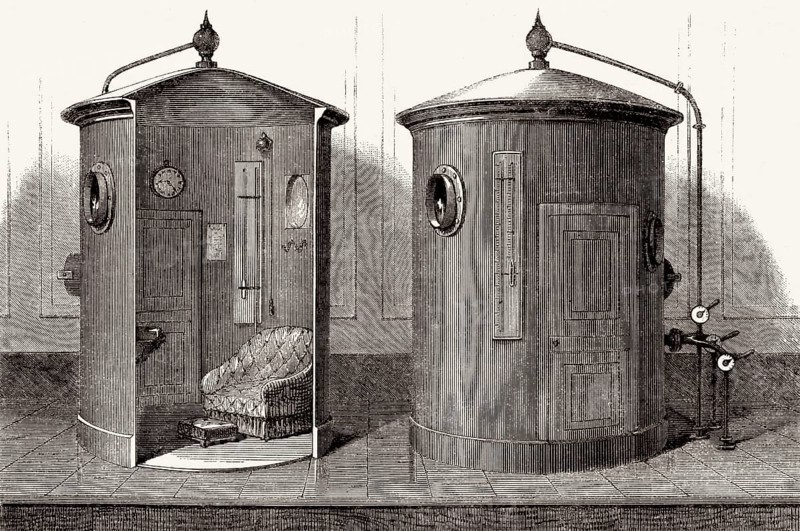 Überdruckkammer, 19. Jahrhundert