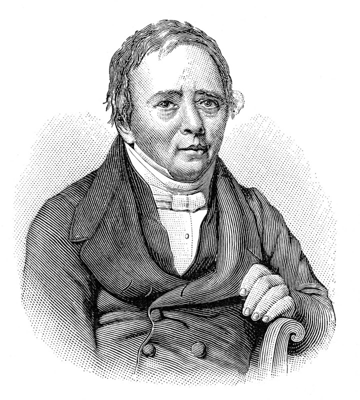 Hans Christian Ørsted, or Oersted, 1777 - 1851, a Danish physicist and chemist who discovered that electric currents create magnetic fields, Hans Christian Ørsted, 1777 - 1851, ein dänischer Physiker und Chemiker, Mitbegründer der Elektrizitätslehre und Elektrotechnik