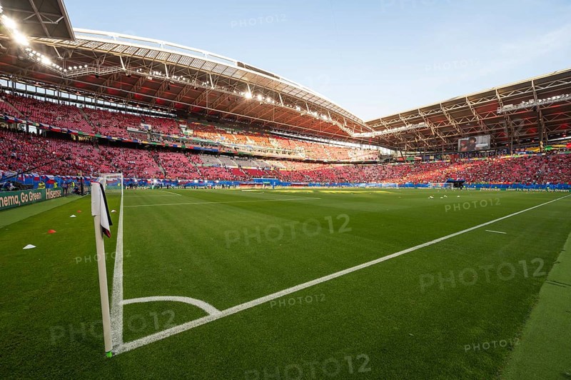 LEIPZIG, GERMANY - JUNE 18, 2024: Euro 2024 Groupe F match Portugal vs Czechia 2:1. Aerial view at the stadium RB Arena.