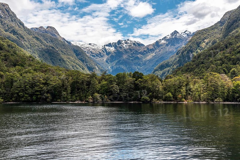Beautiful mountain landscape surrounding lake Te Anau, South Island of New Zealand