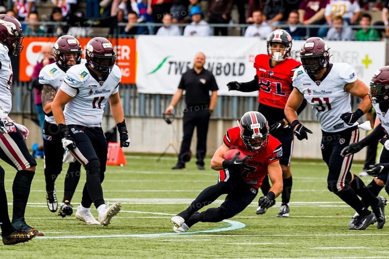 European League of Football, ELF/ Game : Rhein Fire  at  Helvetic Guards on 27. Aug.  2023, in the Lidl Sportpark , Wil , Switzerland, Europe