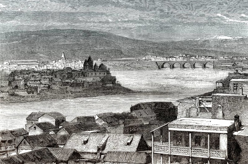 Tbilisi or Tbilisi, the capital of Georgia, Caucasus region of Eurasia, 19th century