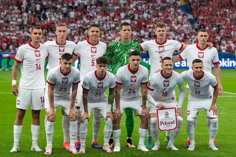 BERLIN, GERMANY - JUNE 21, 2024: Euro 2024 Groupe D match Poland vs Austria 1:3. Team of Poland before the match.