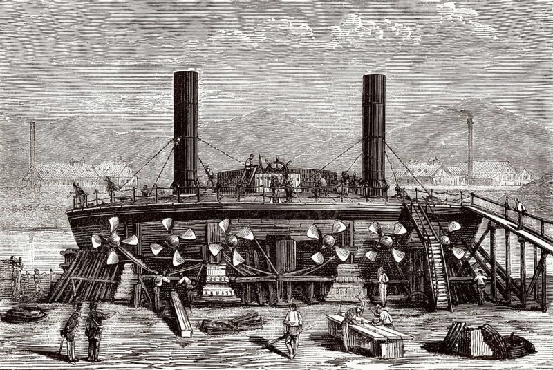 Witse-Admiral Popow, Kriegsschiffsentwurf von Andrej Alexandrowitsch Popow, 1821-1898, einem Offizier der kaiserlich-russischen Marine und Marinekonstrukteur