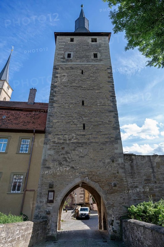 Midday tower. Part of the town fortifications, around 1490, Iphofen, Lower Franconia, Bavaria, Germany, Europe