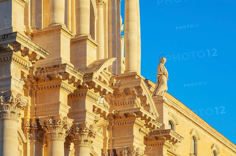 Syracuse Duomo facade, Ortygia, Syracuse, Sicily, Italy, Europe