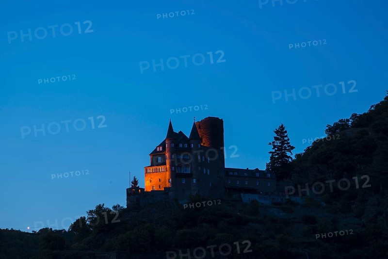 Neukatzenelnbogen Castle, popularly known as Katz Castle, UNESCO World Heritage Site Upper Middle Rhine Valley, St. Goarshausen, Rhineland-Palatinate, Germany, Europe