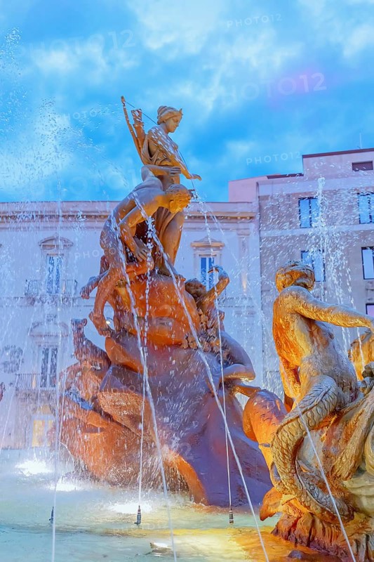 Diana fountain, Ortygia, Syracuse, Sicily, Italy, Europe