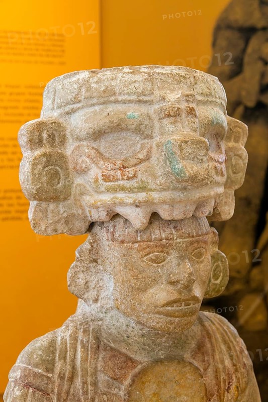 'Idolos' exhibition anthropomorphic figure, Palacio Canton palace anthropology museum, Merida, Yucatan State, Mexico, Central America