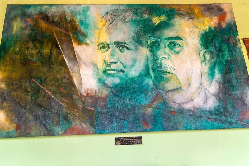 Painting of Agrarian Reform by Fernando Castro Pacheco, Palacio de Gobierno, Merida, Yucatan State, Mexico, Central America