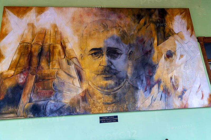 Painting of Salvador Alvarado by Fernando Castro Pacheco, Palacio de Gobierno, Merida, Yucatan State, Mexico, Central America