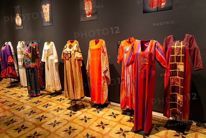 'Transposicion' exhibition by Marjorie Skouras of 1960s-1970s female clothes, Museo de Arte Popular de Yucatan, Merida, Mexico, Central America
