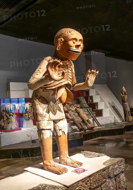 Mictlantecuhtli, Aztec god of death, archaeological site and museum of Templo Mayor, Mexico City, Mexico, Central America