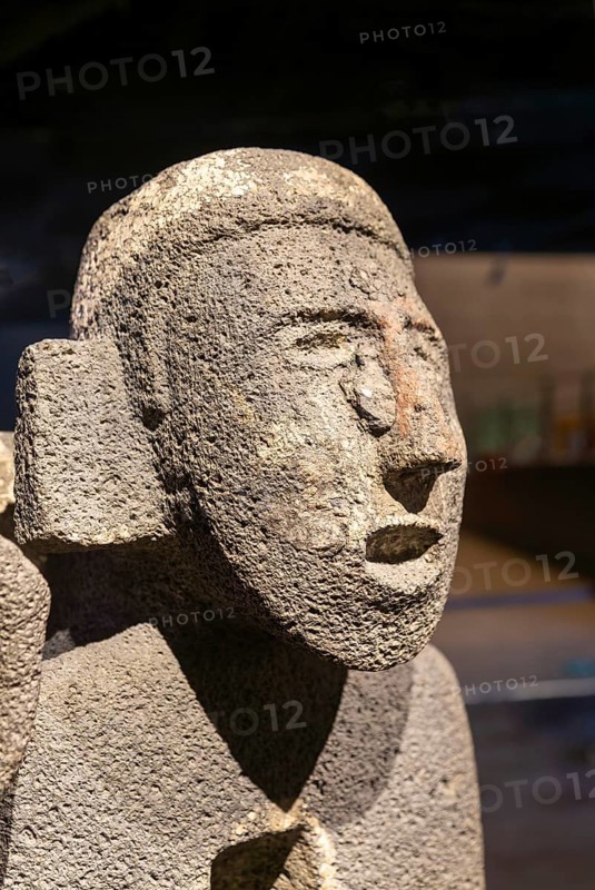 Stone carved figure of Centzonhuitzuahuah, deity of pulque, archaeological site and museum of Templo Mayor, Mexico City, Mexico, Central America