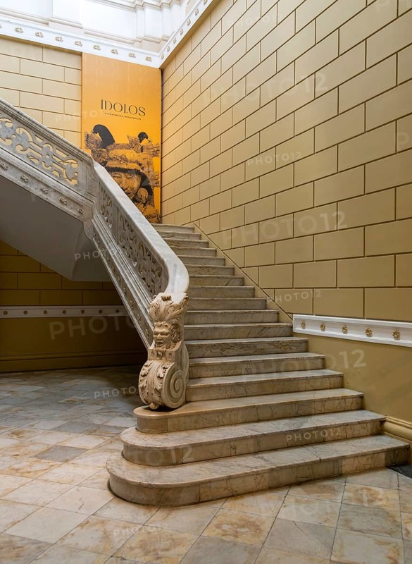 Marble staircase, Palacio Canton palace anthropology museum, Merida, Yucatan State, Mexico, Central America