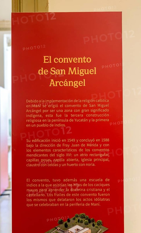 Spanish colonial exhibition from The Convent of San Miguel Arcangel, Palacio Canton Merida, Yucatan State, Mexico, Central America