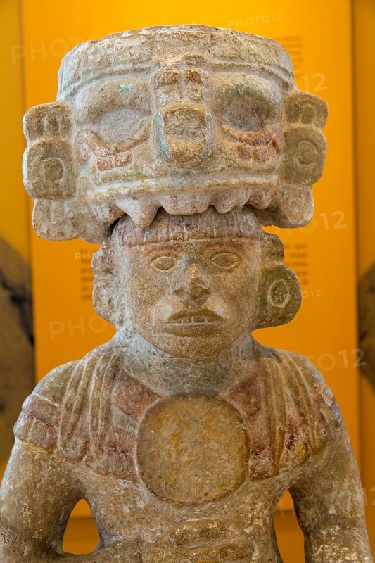 'Idolos' exhibition anthropomorphic figure, Palacio Canton palace anthropology museum, Merida, Yucatan State, Mexico, Central America