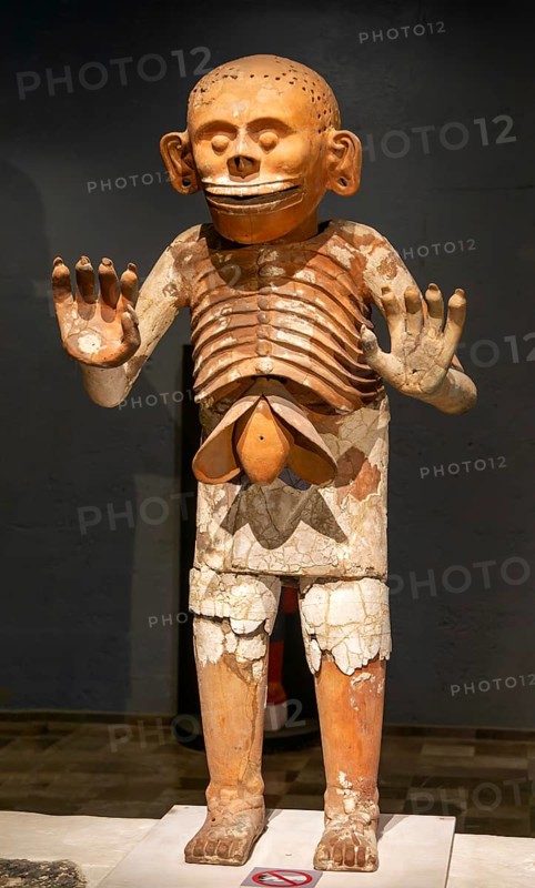Mictlantecuhtli, Aztec god of death, archaeological site and museum of Templo Mayor, Mexico City, Mexico, Central America