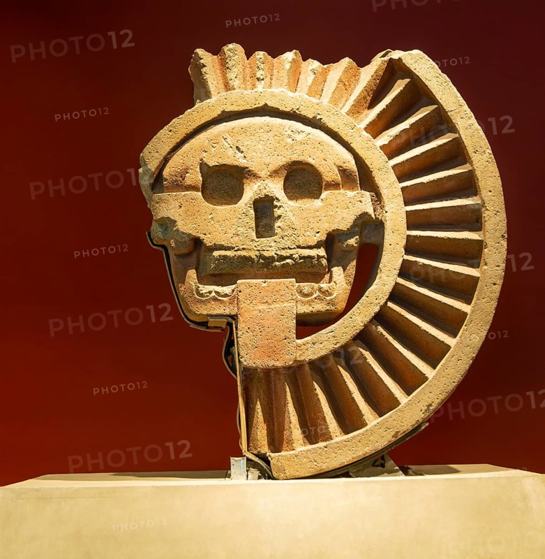 El disco de Mictlantecuhtli god of death, National Museum of Anthropology, Mexico City, Mexico, Central America