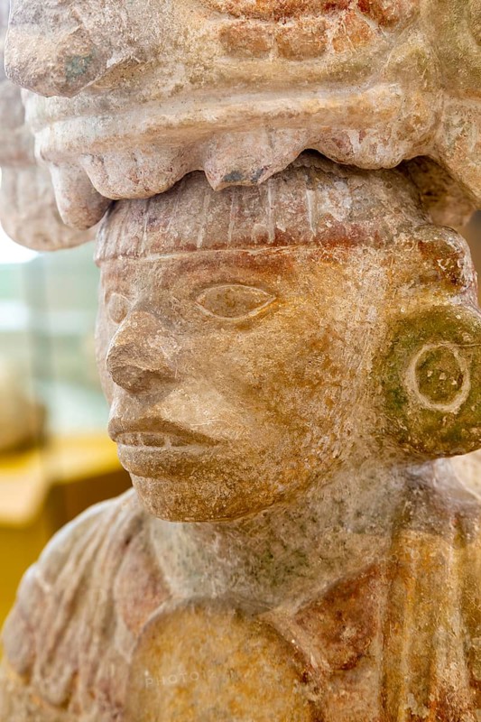 'Idolos' exhibition anthropomorphic figure, Palacio Canton palace anthropology museum, Merida, Yucatan State, Mexico, Central America