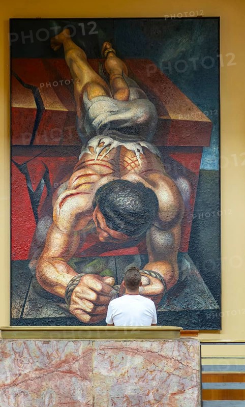 Mural by David Alfaro Siqueiros, Victima de Fascismo (1944), Palacio de Bellas Artes, Mexico City, Mexico, Central America