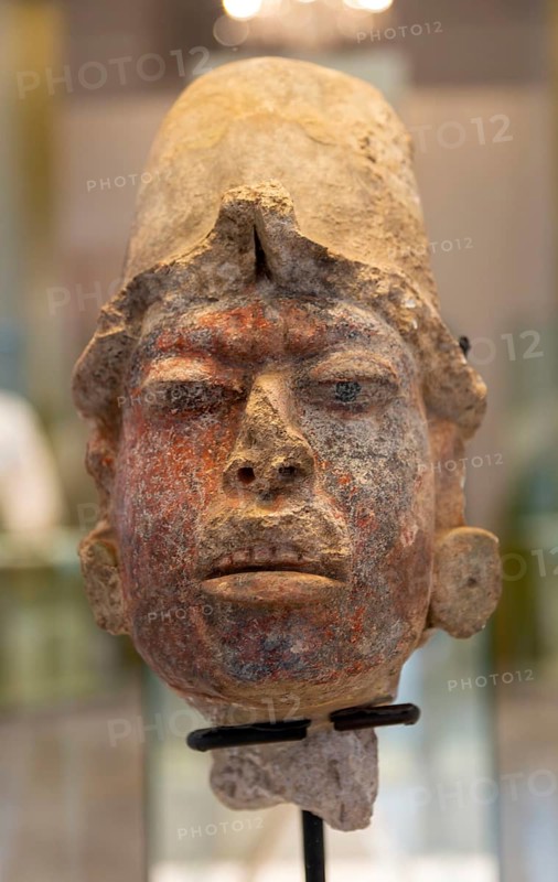 'Idolos' exhibition anthropomorphic figure, Palacio Canton palace anthropology museum, Merida, Yucatan State, Mexico, Central America