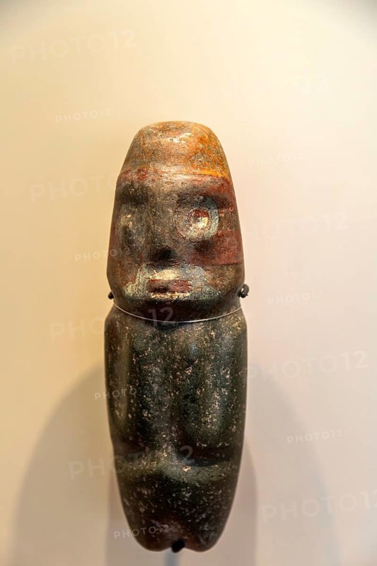 A tlaloque figure, archaeological site and museum of Templo Mayor, Mexico City, Mexico, Central America