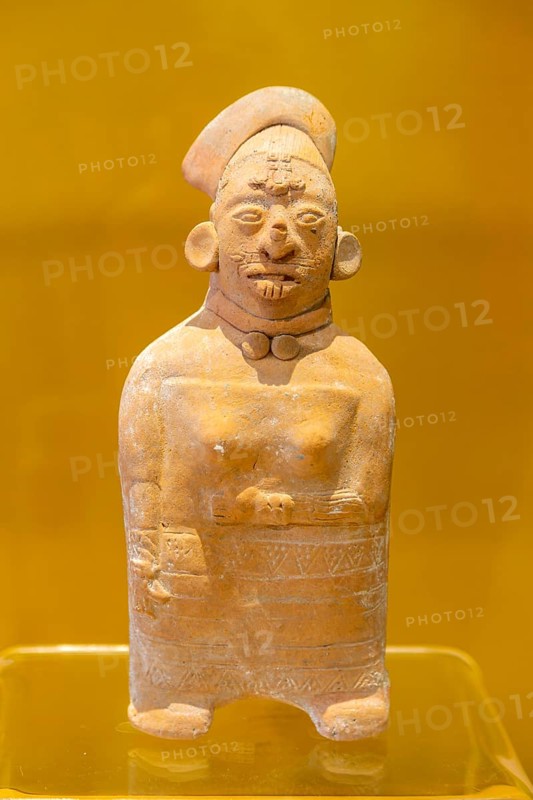'Idolos' exhibition anthropomorphic figure, Palacio Canton palace anthropology museum, Merida, Yucatan State, Mexico, Central America