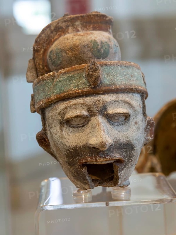 'Idolos' exhibition anthropomorphic figure, Palacio Canton palace anthropology museum, Merida, Yucatan State, Mexico, Central America