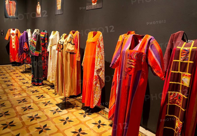 'Transposicion' exhibition by Marjorie Skouras of 1960s-1970s female clothes, Museo de Arte Popular de Yucatan, Merida, Mexico, Central America