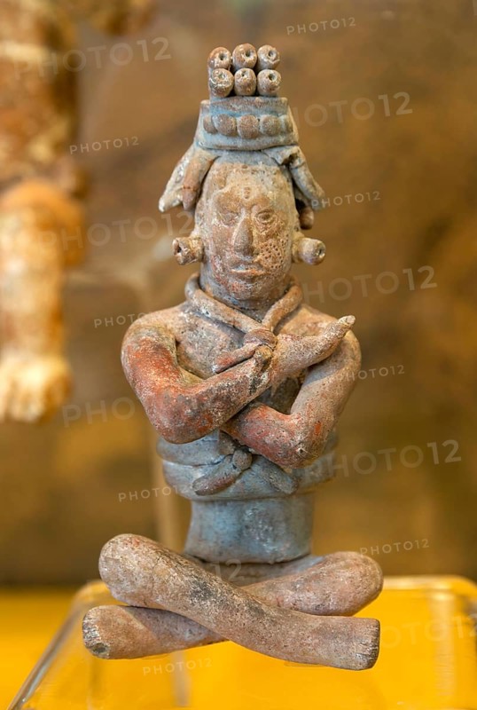 'Idolos' exhibition anthropomorphic figure, Palacio Canton palace anthropology museum, Merida, Yucatan State, Mexico, Central America