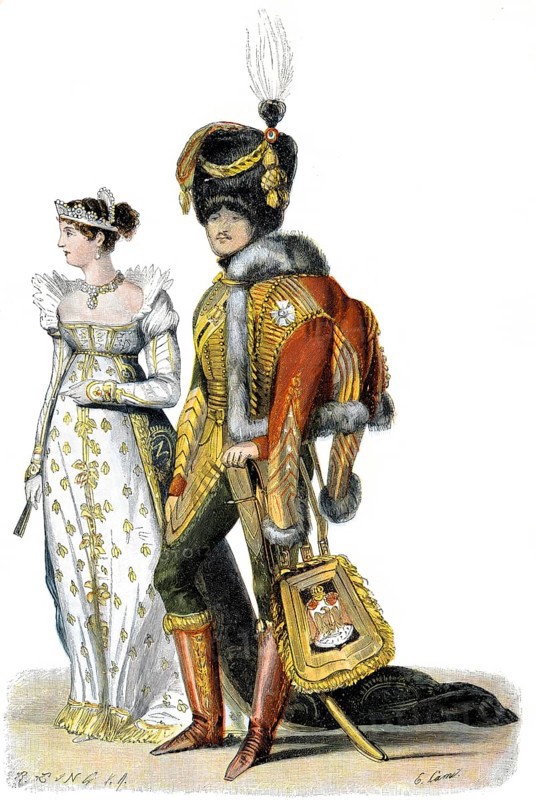 French court dress, 1807, Französische Hoftracht aus der Zeit des ersten Kaiserreichs, 1807