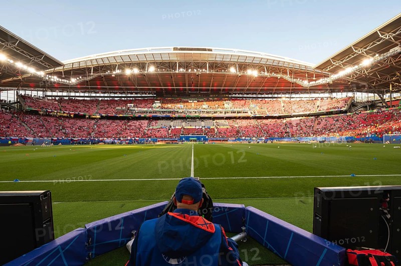 LEIPZIG, GERMANY - JUNE 18, 2024: Euro 2024 Groupe F match Portugal vs Czechia 2:1. Aerial view at the stadium RB Arena.