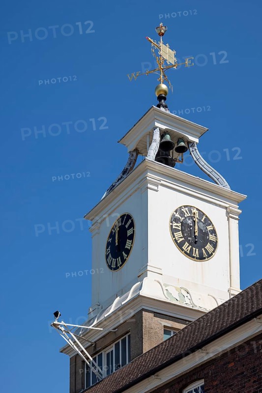 CHATHAM, KENT, UK, AUGUST 9. Bell tower of the Old Naval Storehouse at Chatham Historic Dockyard in Chatham, Kent, UK on August 09, 2024