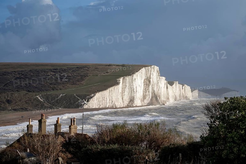 SEAFORD, SUSSEX, UK, DECEMBER 29. View of the Seven Sisters at Seaford Head in Sussex on December 29, 2023