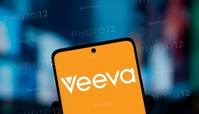 Veeva Systems logo is displayed on smartphone. Veeva Systems Inc is an American cloud computing company
