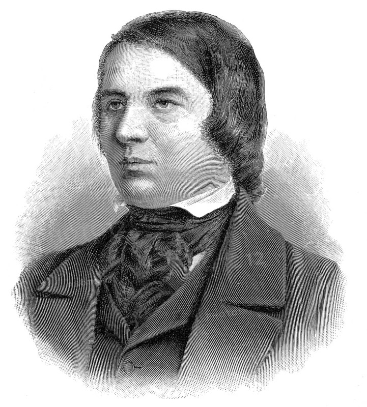 Robert Schumann, 1810 - 1856, a German composer and pianist of the Romantic, Historische Zeichnung aus dem 19. Jahrhundert, Portrait von Robert Schumann, 1810 - 1856, ein deutscher Komponist und Pianist der Romantik