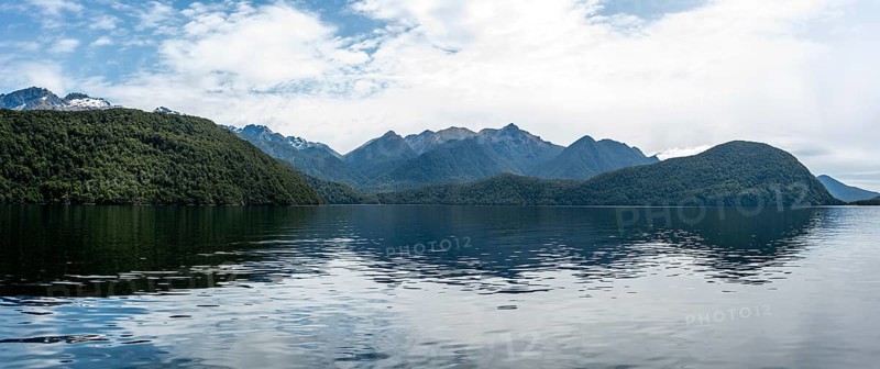 Beautiful mountain landscape surrounding lake Te Anau, South Island of New Zealand