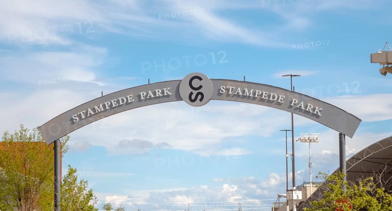 Calgary, Alberta, Canada. May 25, 2024. A Calgary Stampede wooden welcome sign
