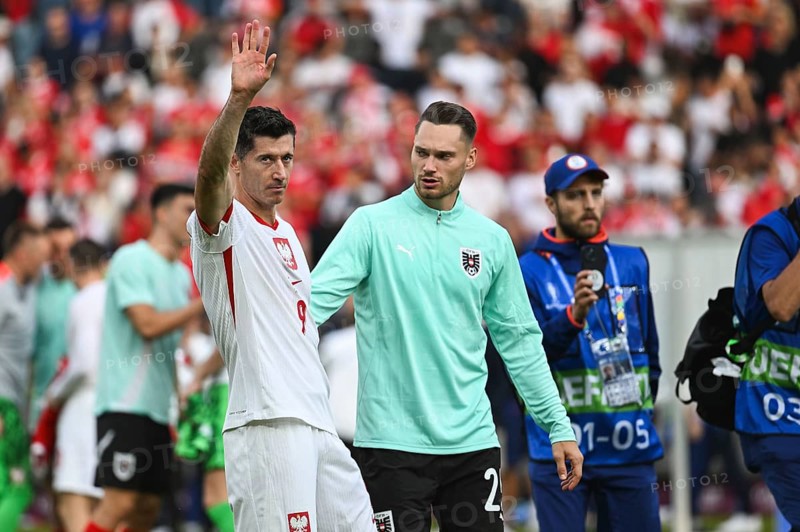 BERLIN, GERMANY - JUNE 21, 2024: Euro 2024 Groupe D match Poland vs Austria 1:3. Robert Lewandowski after the match.