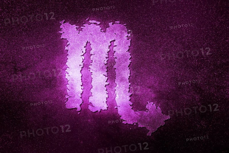 Scorpio zodiac sign, night sky, Horoscope Astrology background, Scorpio, magenta space background
