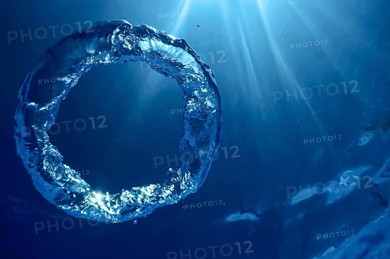 Underwater Bubble Ring Ascends towards the Sun